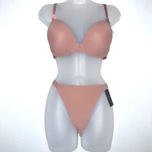 Youmita 40C Russet Push Up Bra and Large Hi-Leg Seamless Panty NWT